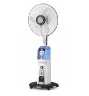 Rechargeable Mist Fan Blue – Cordless Misting Fan 400ml Tank, 3-Speed Settings, LED Lights | 8Hrs Battery, Portable Handle | UAE Camping & Home Cooling Essential 